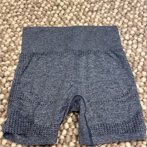 Blue High-Waisted Biker Shorts